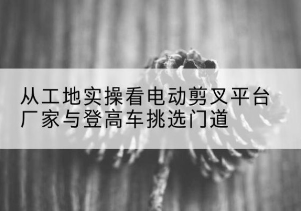 韶山电动剪叉升降平台厂家-从工地实操看电动剪叉平台厂家与登高车挑选门道